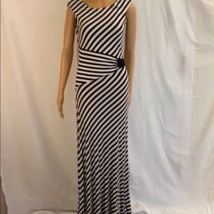 Beige by eci. - Black and White Stripe Maxi Dress